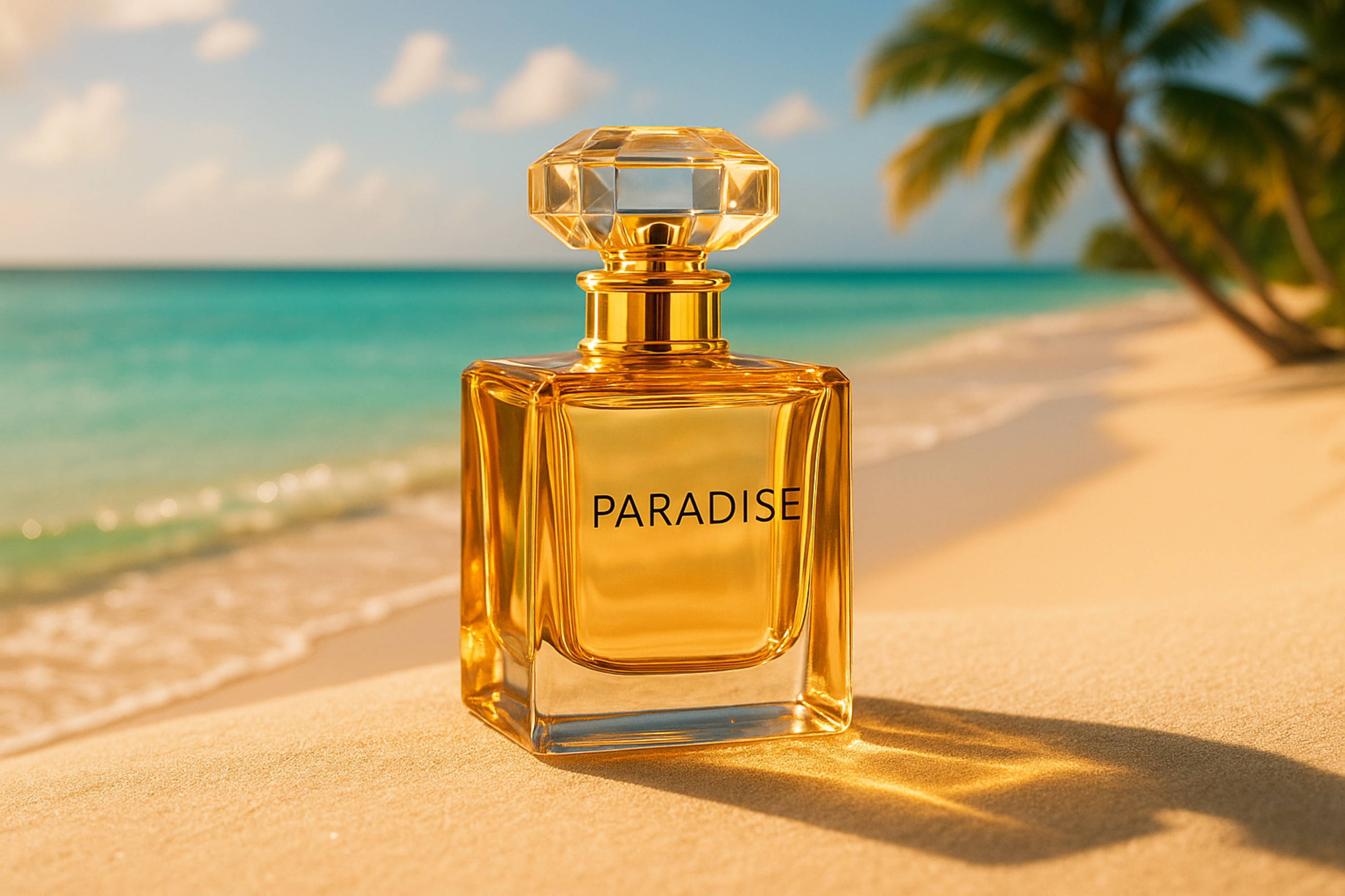 PARADISE PARFUM AVEC UNE TINTE  OR ET UNE PLAGE